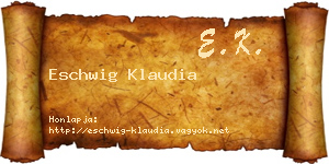 Eschwig Klaudia névjegykártya
