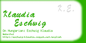 klaudia eschwig business card